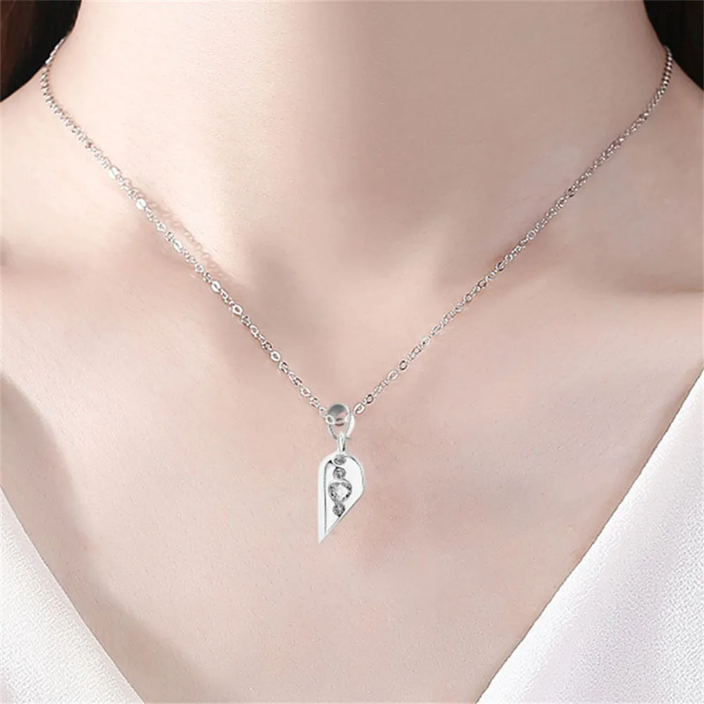 Magnetic Rotating Couples Necklaces Heart Necklace Gifts for Him and Her