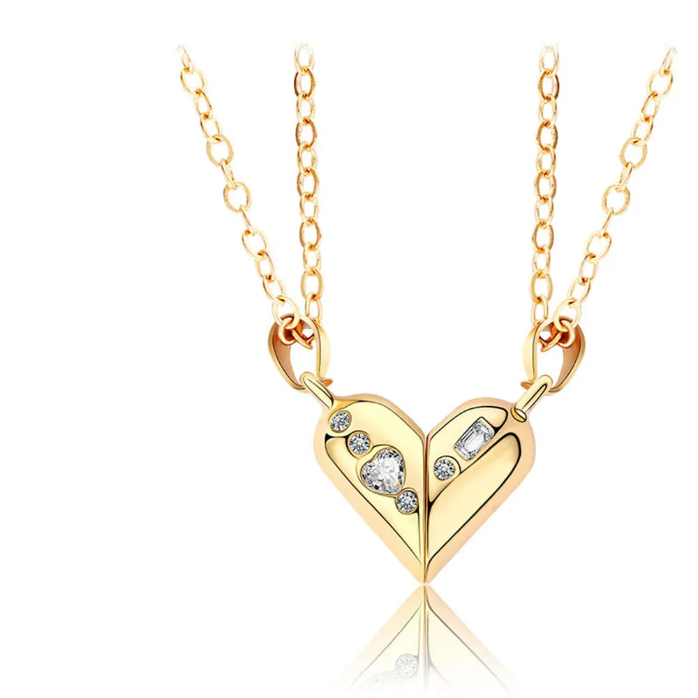 Magnetic Rotating Couples Necklaces Heart Necklace Gifts for Him and Her