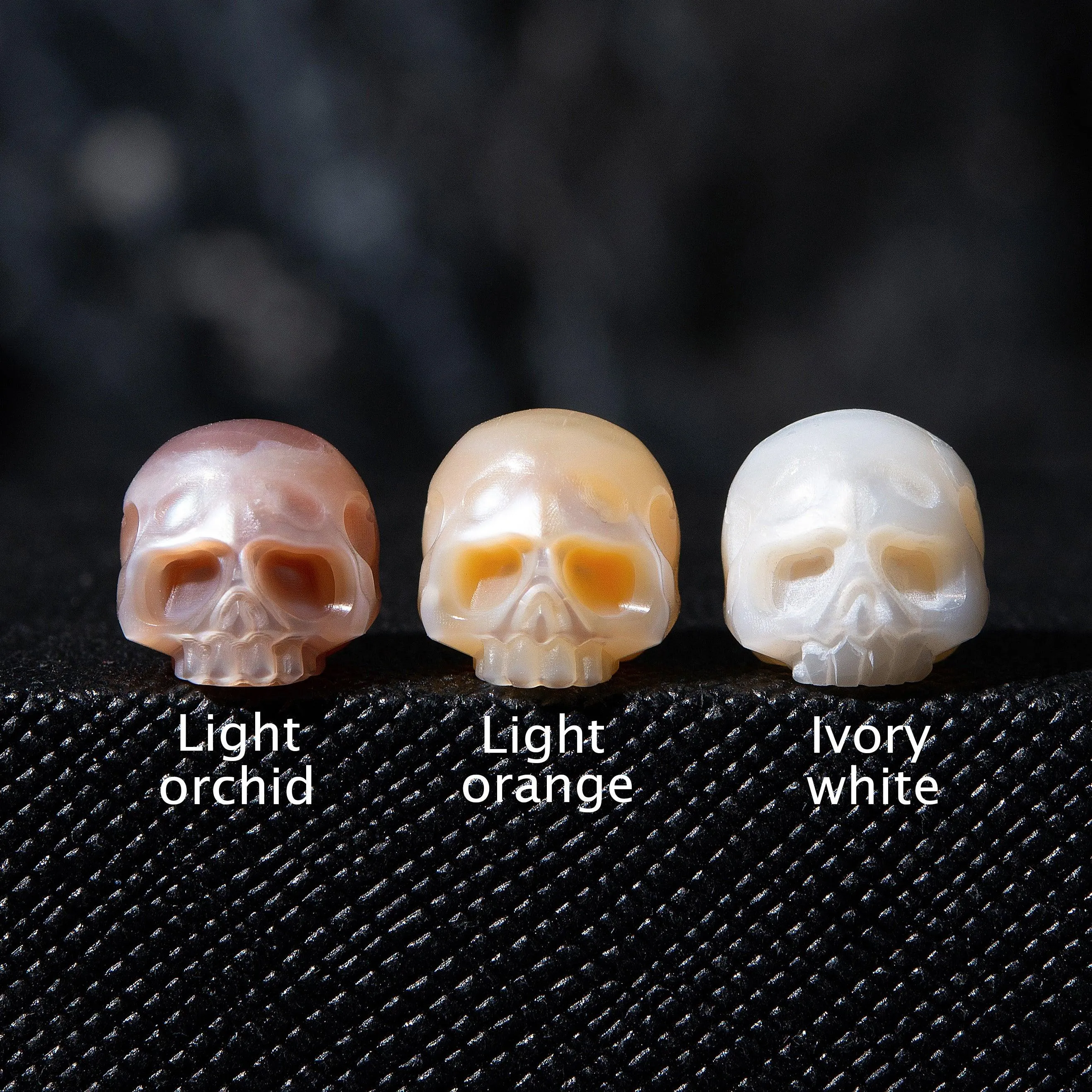 Maple Leaf Pearl Skull CZ Stud Earrings