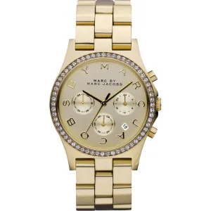 Marc by Marc Jacobs Henry Chronograph Champagne Dial Gold-plated Ladies Watch MBM3105