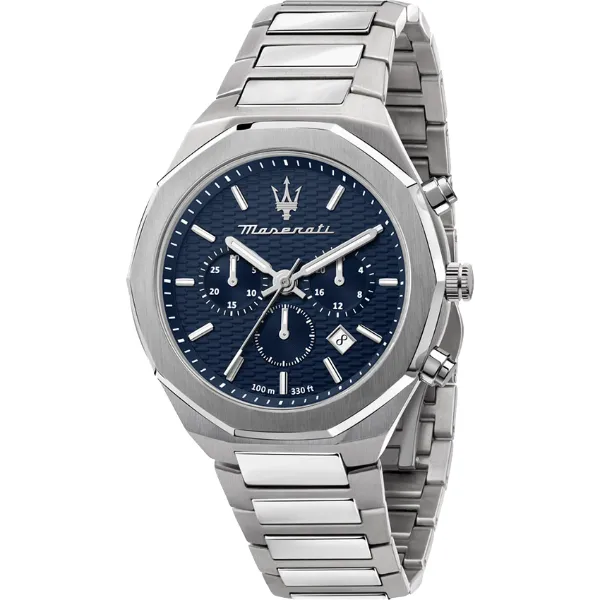 Maserati Stile Silver Stainless Steel Blue Dial Quartz Watch for Gents - R8873642006