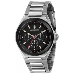 Maserati Triconic Silver Stainless Steel Black Dial Quartz Watch for Gents - R8873639002