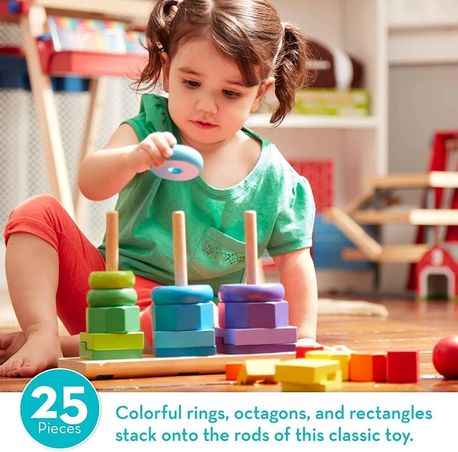 Melissa & Doug Geometric Stacker Toddler Toy