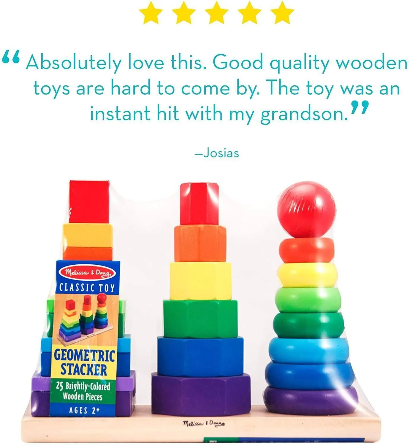 Melissa & Doug Geometric Stacker Toddler Toy
