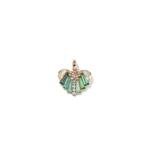 Melodeon Heart Pendant - Ethiopian Opal & Green Tourmaline