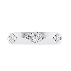 Men's 1/5Cts. Diamond Geometric Ring in White Gold