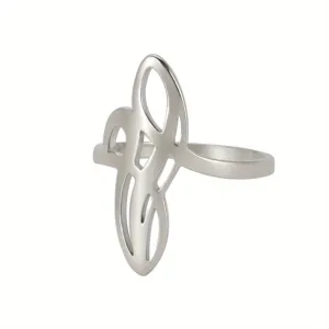 Men's Golden Steel Hollow Out Twist Ring Stainless Steel Wedding Jewelry