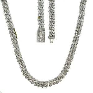 Mens Iced Out 10k Gold 6.5mm Miami Cuban Link w/ Natural Diamonds Necklace Chain - SNK17265A