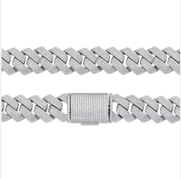 Mens Iced Out 10k Gold 6.5mm Miami Cuban Link w/ Natural Diamonds Necklace Chain - SNK17265A
