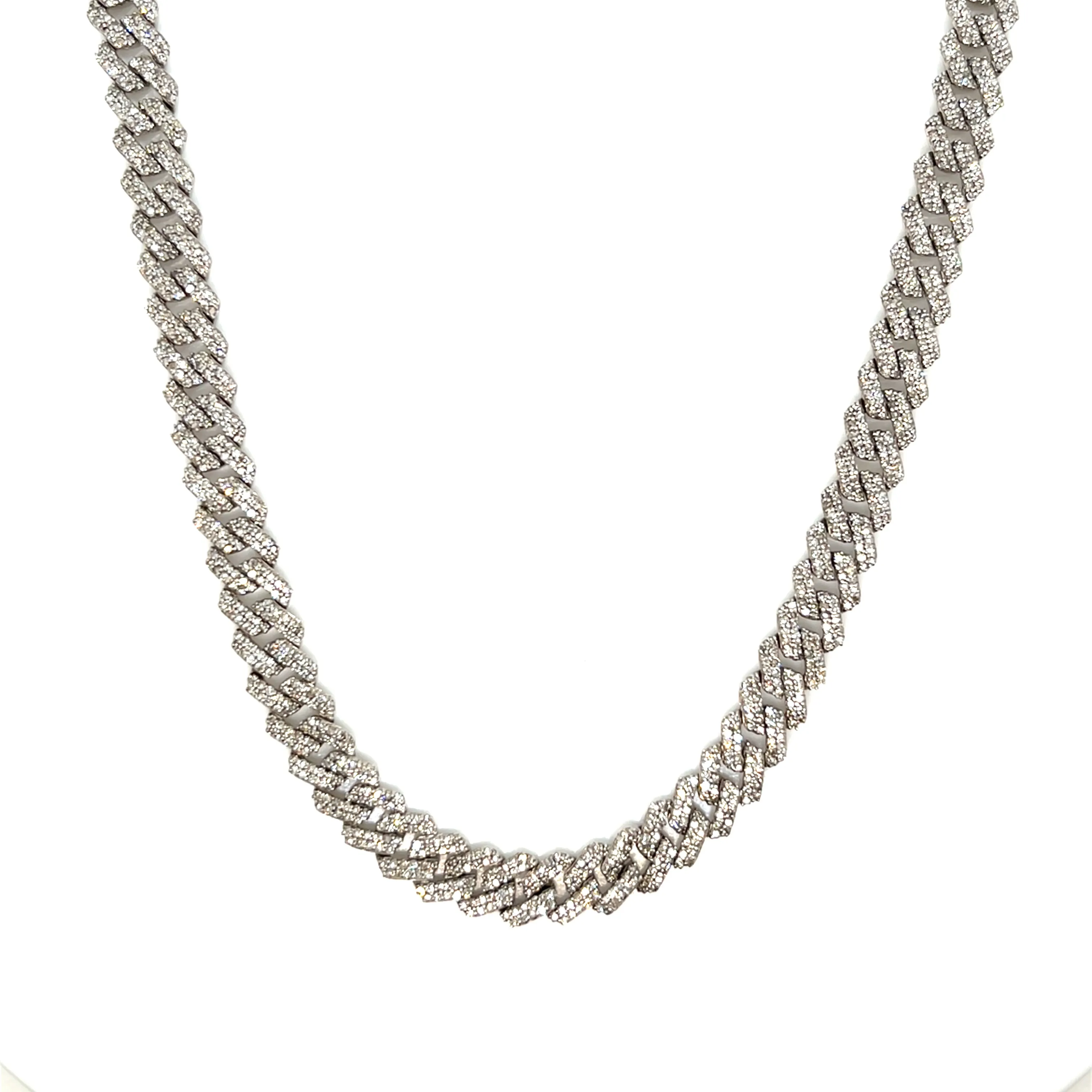 Mens Iced Out 10k Gold 6.5mm Miami Cuban Link w/ Natural Diamonds Necklace Chain - SNK17265A