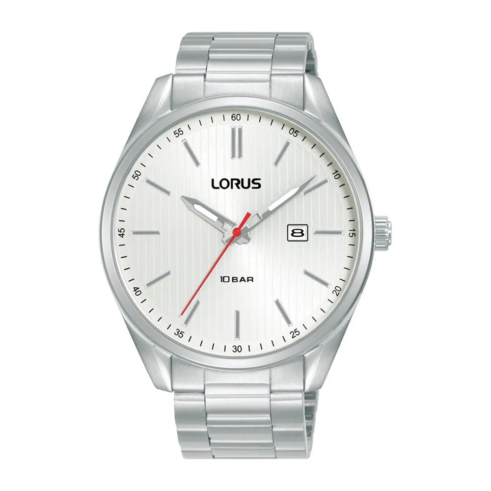 Mens Silver Stainless Steel White Face Sports RH917QX-9