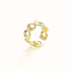 Men's Textured Cross Geometric Ring