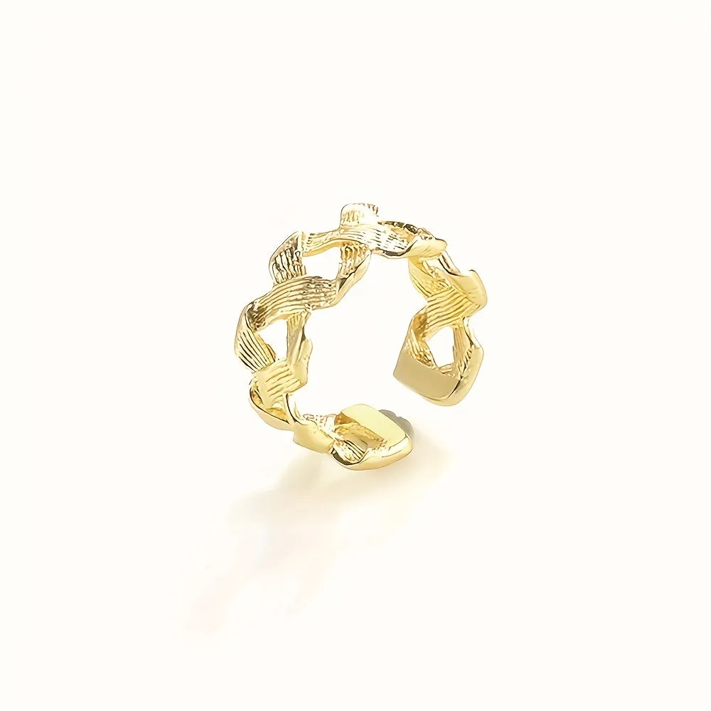 Men's Textured Cross Geometric Ring