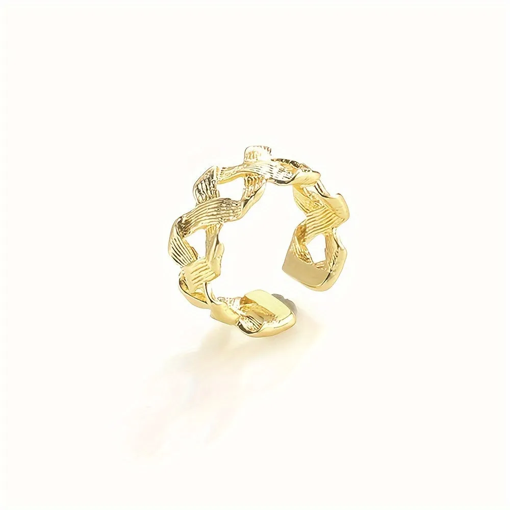 Men's Textured Cross Geometric Ring