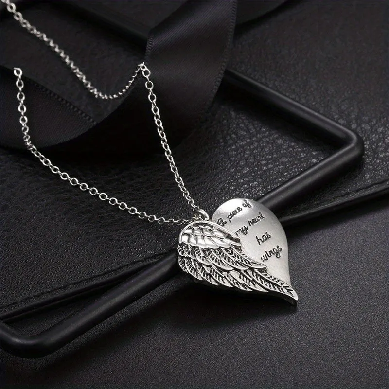 Men's Wings Heart Pendant Couple Necklace