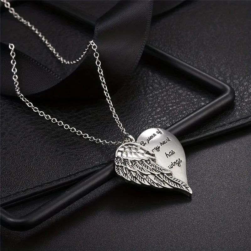 Men's Wings Heart Pendant Couple Necklace