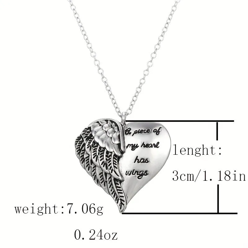 Men's Wings Heart Pendant Couple Necklace