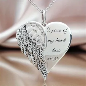 Men's Wings Heart Pendant Couple Necklace