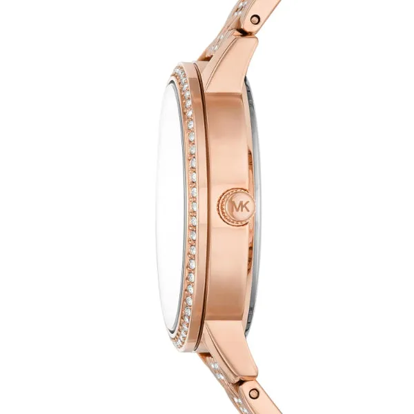 Michael Kors Melissa Rose Gold Stainless Steel Rose Gold Dial Quartz Watch for Ladies - MK4369