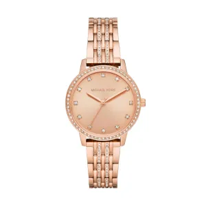 Michael Kors Melissa Rose Gold Stainless Steel Rose Gold Dial Quartz Watch for Ladies - MK4369