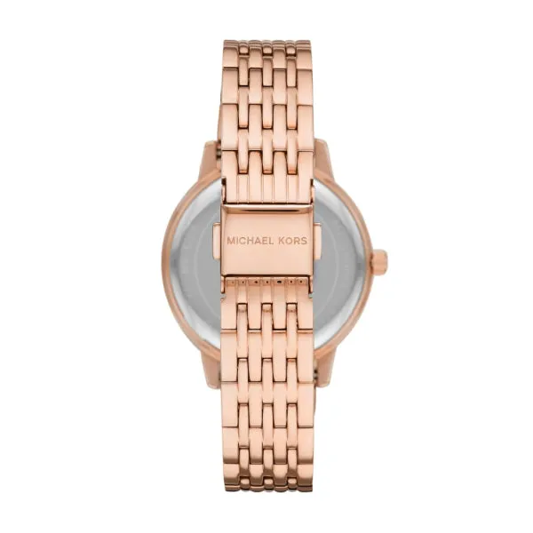 Michael Kors Melissa Rose Gold Stainless Steel Rose Gold Dial Quartz Watch for Ladies - MK4369