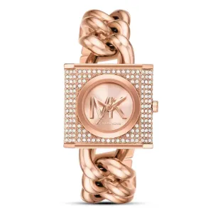 Michael Kors MK Chain Lock Rose Gold Stainless Steel Rose Gold Dial Quartz Watch for Ladies - MK4827