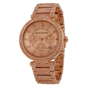 Michael Kors MK5663 Uptown Glam Parker Chronograph Rose Gold Stone Ladies Watch