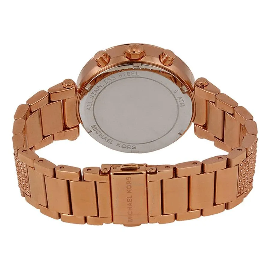 Michael Kors MK5663 Uptown Glam Parker Chronograph Rose Gold Stone Ladies Watch