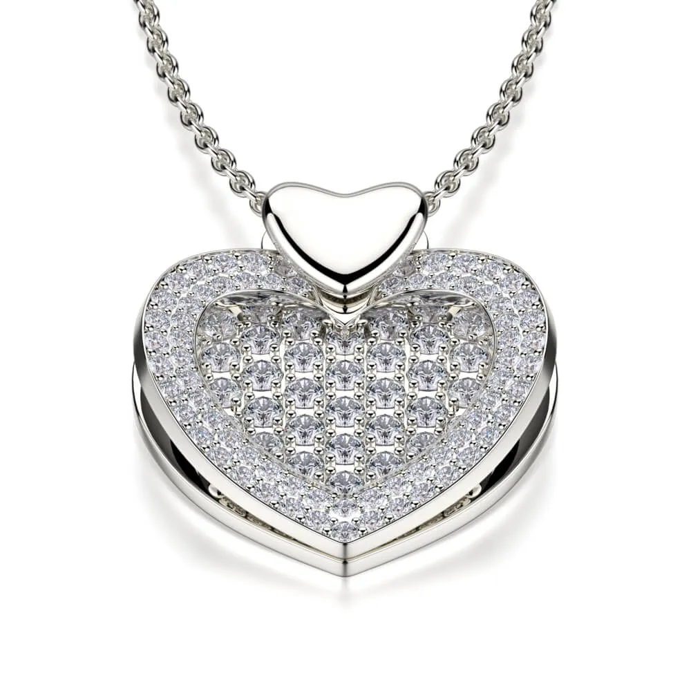 Michael M Diamond Filled Heart Pendant Necklace MH112L