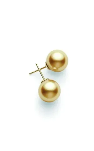 Mikimoto 10mm Golden South Sea Pearl Stud Earrings PES1002GK