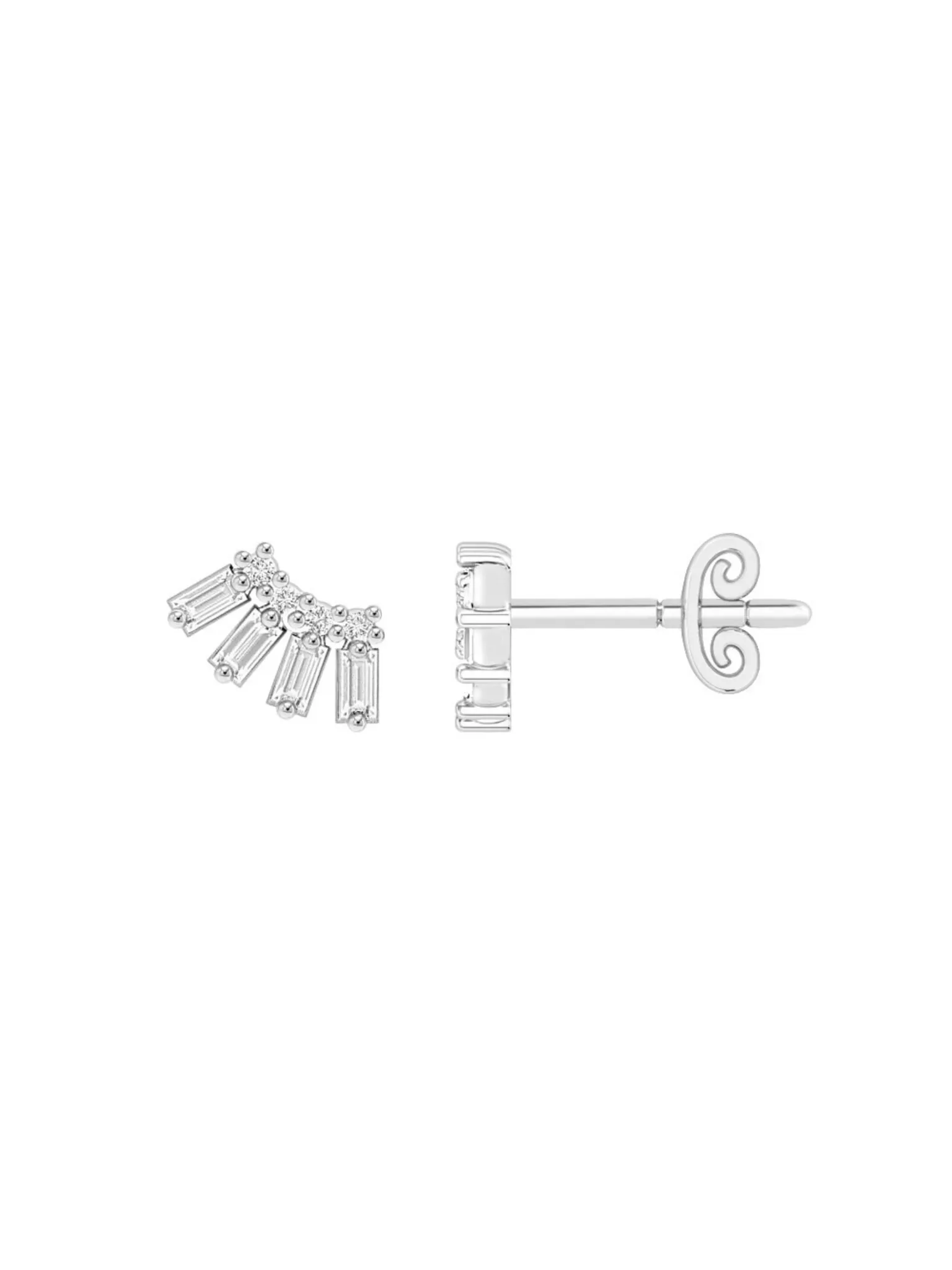 Mini Feather Diamond Stud Earrings 14K