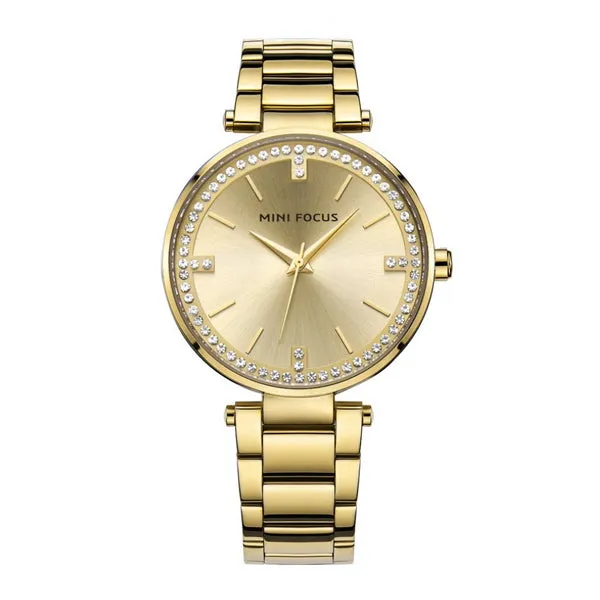 Mini Focus Gold Stainless Steel Gold Dial Quartz Watch for Ladies - MF0031L-01