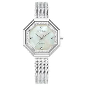 Mini Focus Silver Mesh Bracelet Silver Dial Quartz Watch for Ladies - MF0304L-01