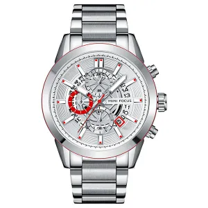 Mini Focus Silver Stainless Steel Silver Dial Chronograph Quartz Watch for Gents - MF0285G-01