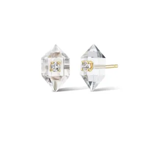 Mini Rock crystal & Diamond Studs