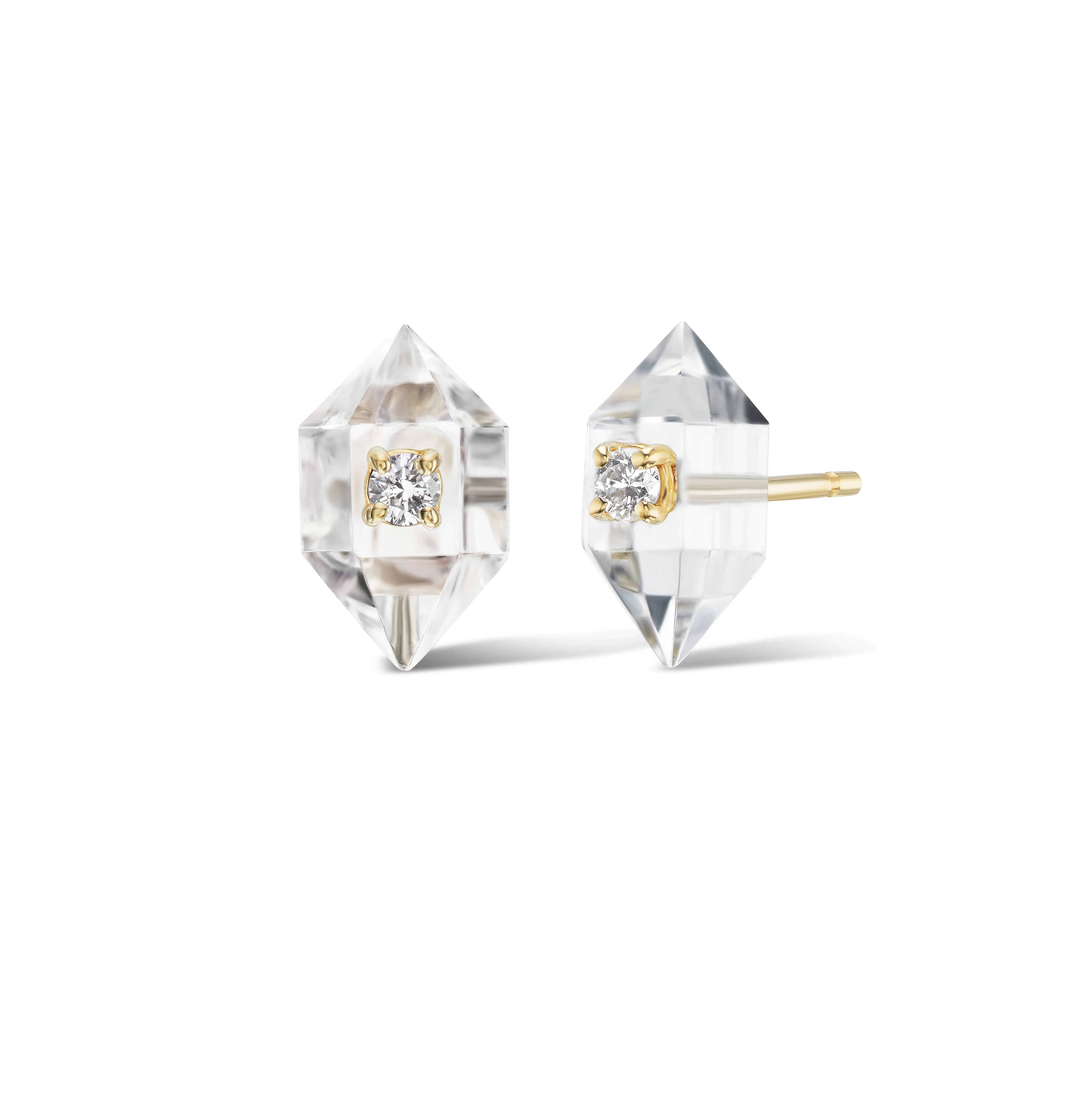 Mini Rock crystal & Diamond Studs