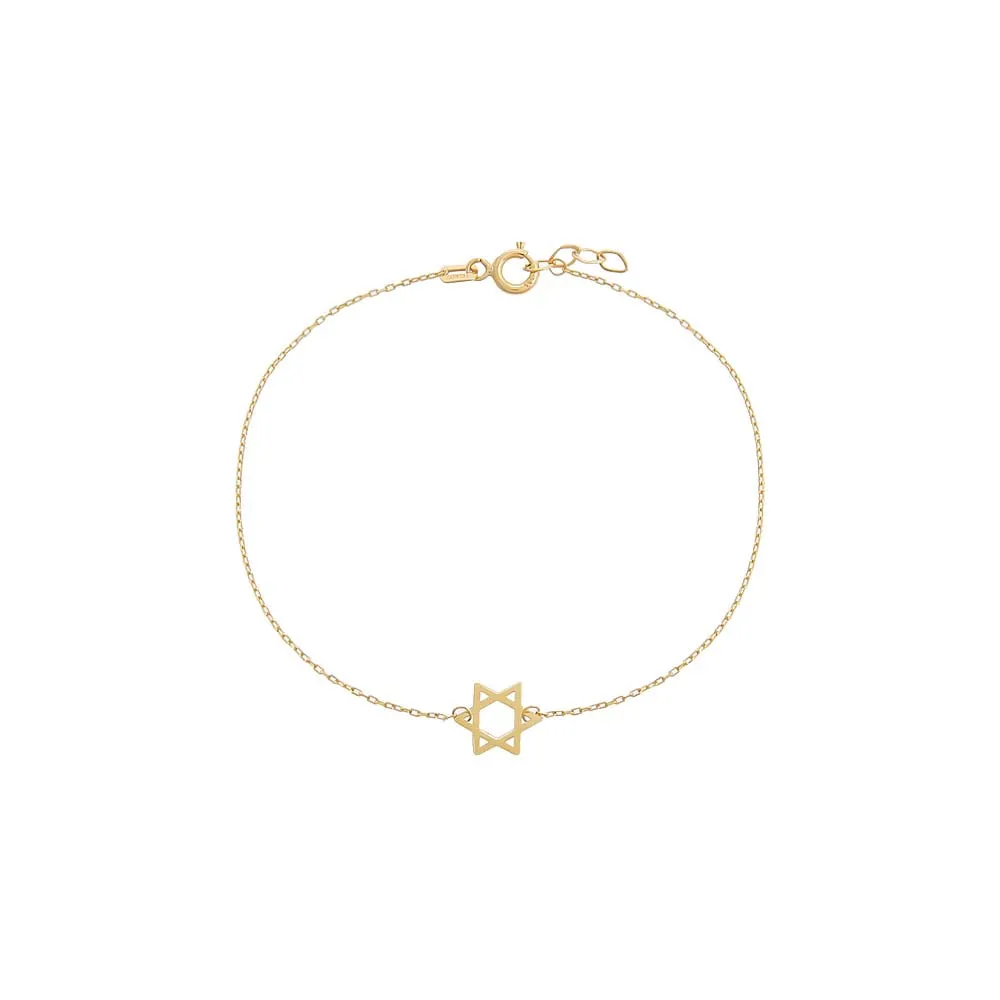 Mini Solid Star Of David Bracelet 14K