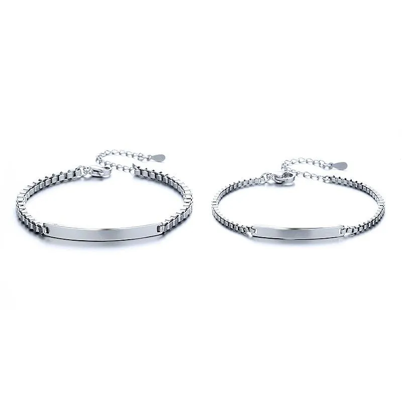 Minimalist Engraving Couple Bracelets