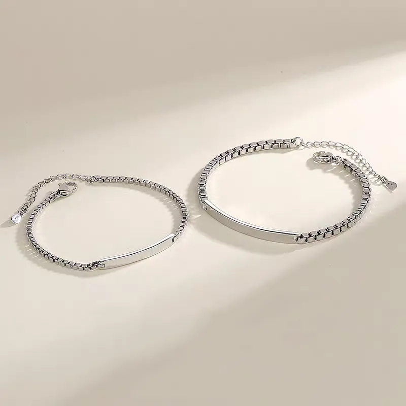 Minimalist Engraving Couple Bracelets