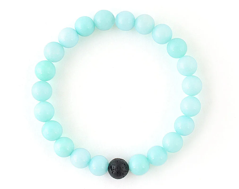 Mint and black matching couple bracelets