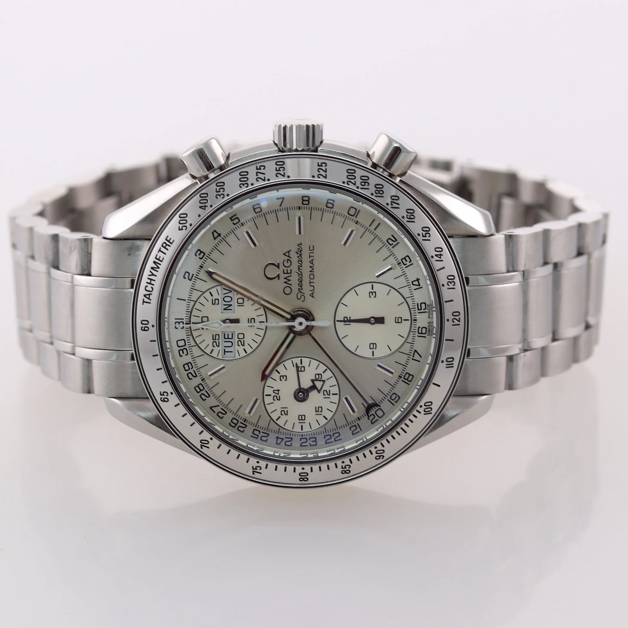MINT Omega Speedmaster Triple Day Date Steel Chronograph 3523.30 39mm Watch
