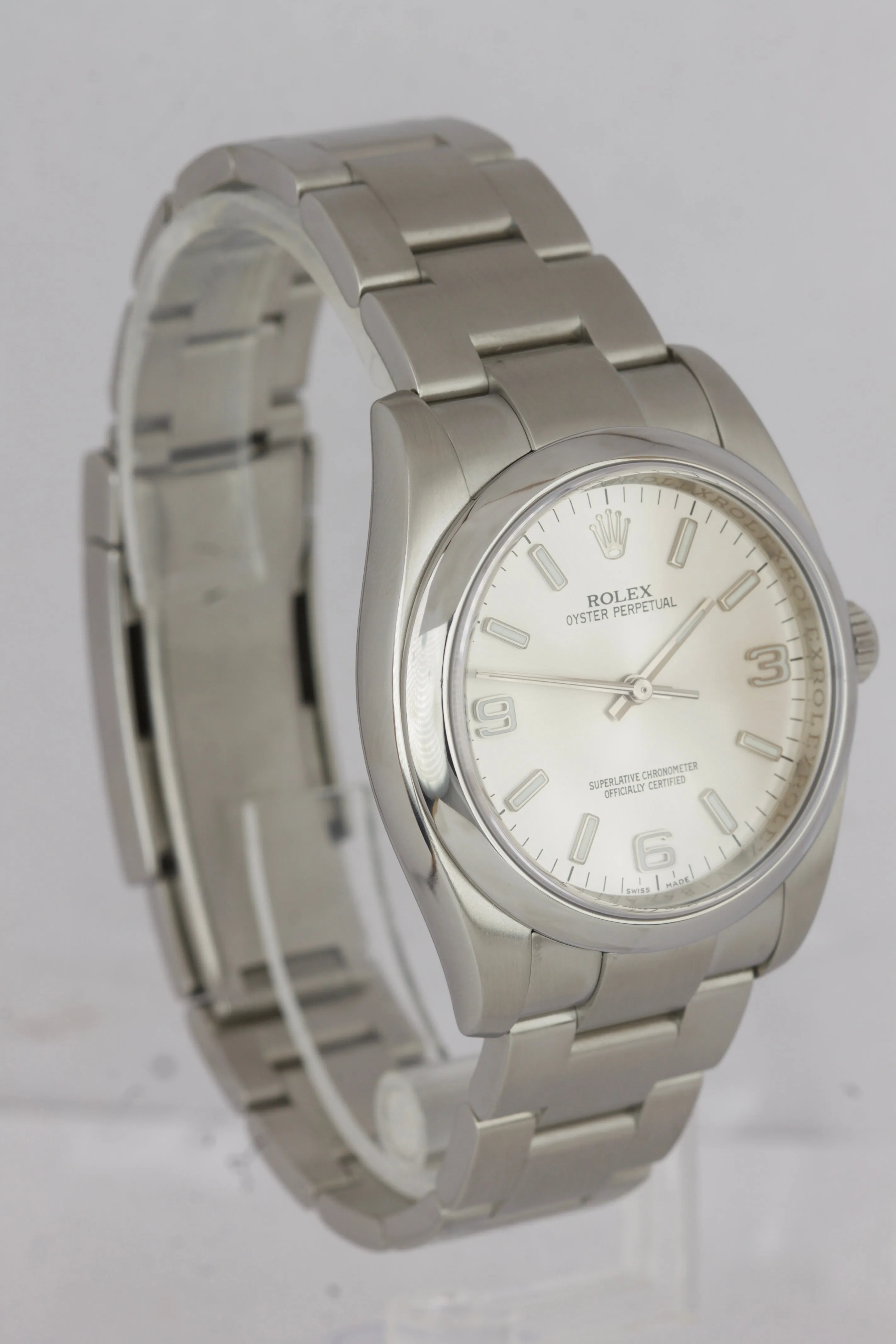 Mint Rolex Oyster Perpetual 36mm Stainless Steel Arabic Stick Watch 116000