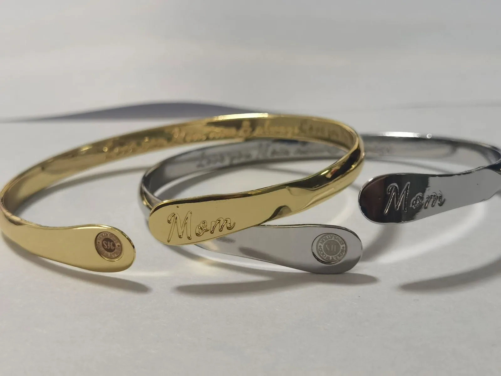 Mom Bracelets Engraved Bracelets Love you Mom Now & Always