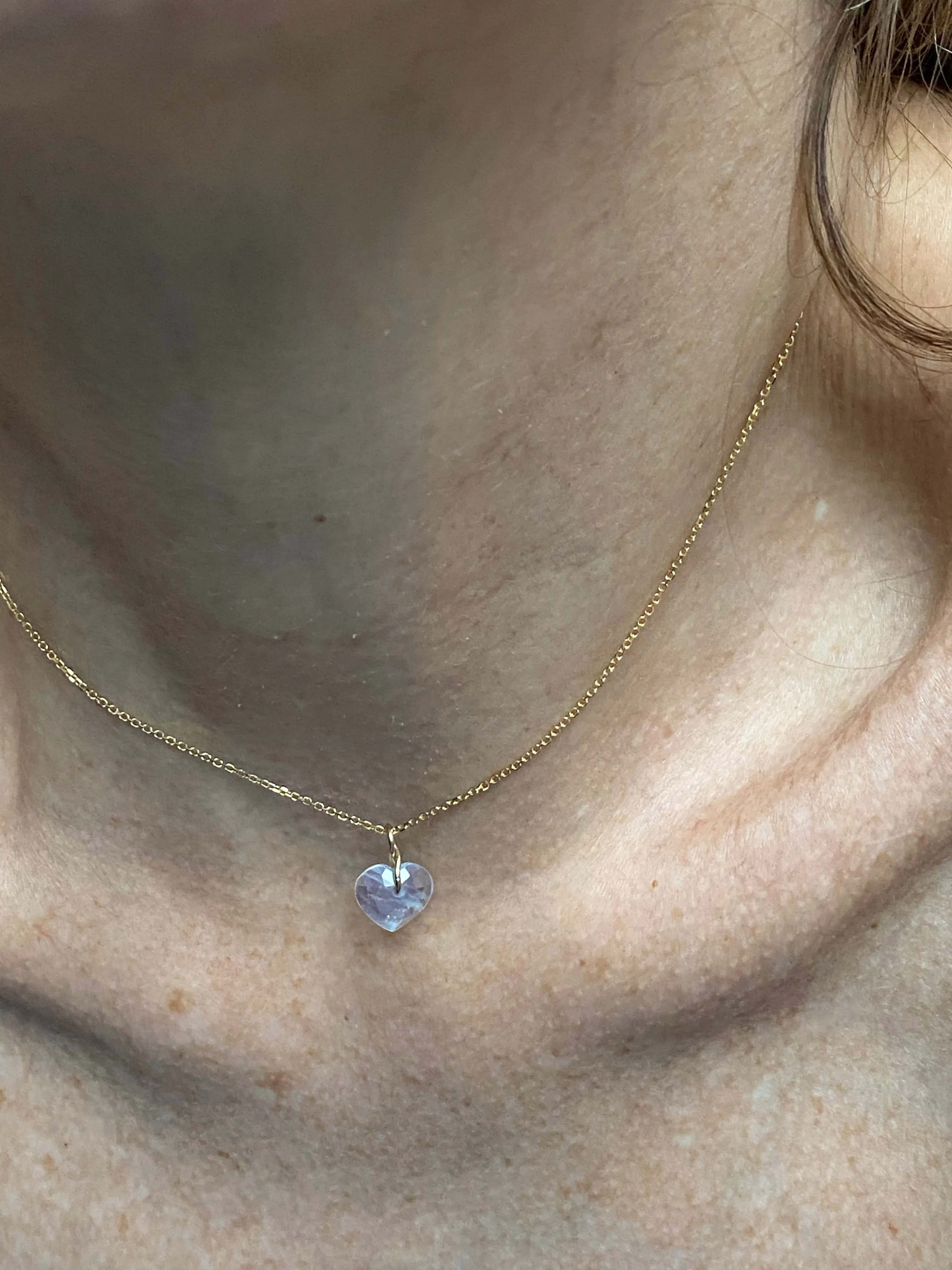 Moonstone Heart Necklace