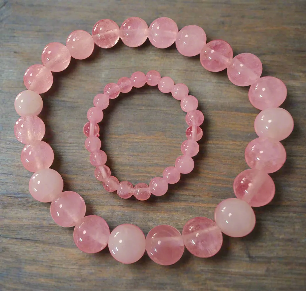 Mother & Child Matching Rose Quartz Bracelets