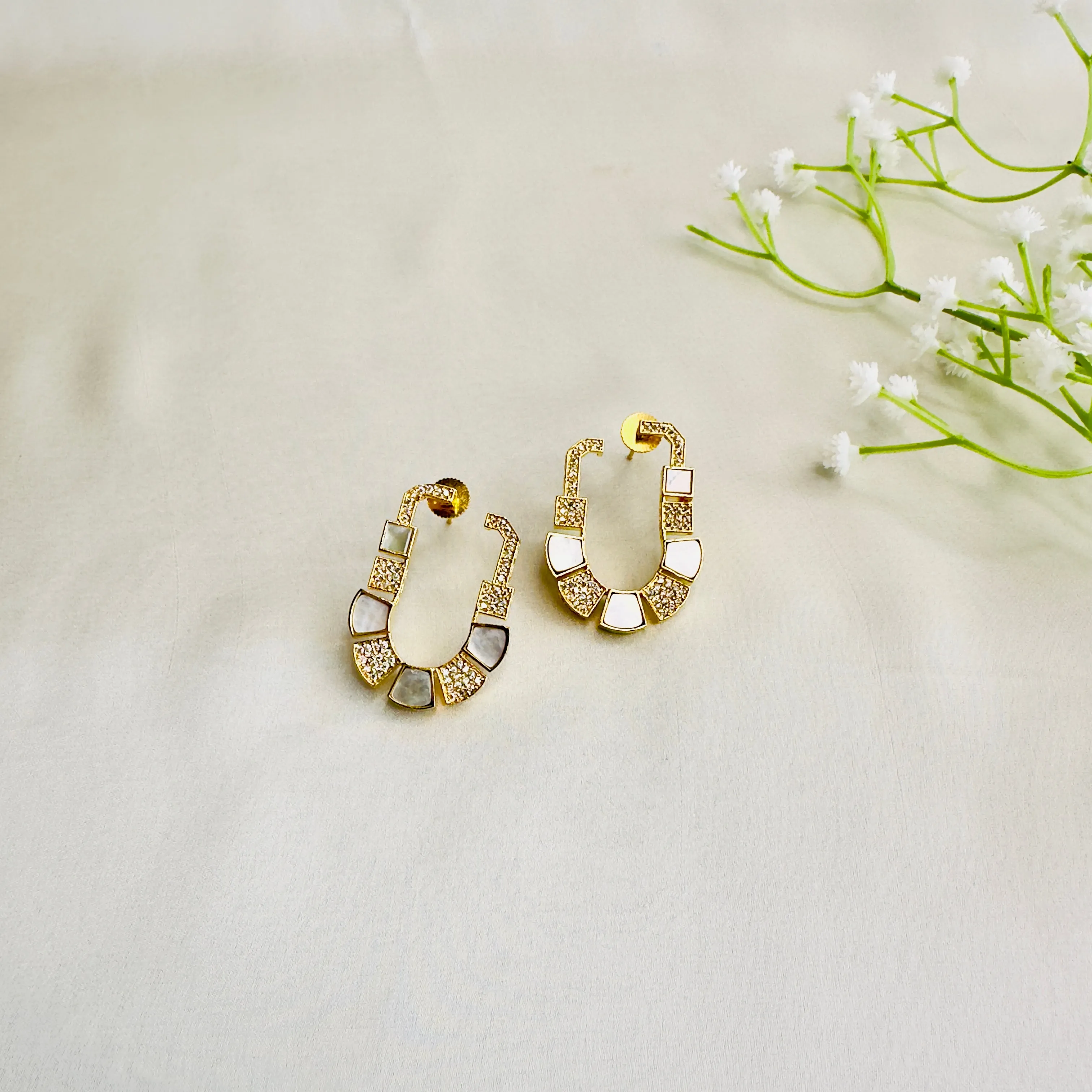 Mother of Pearl AD Stud Earrings
