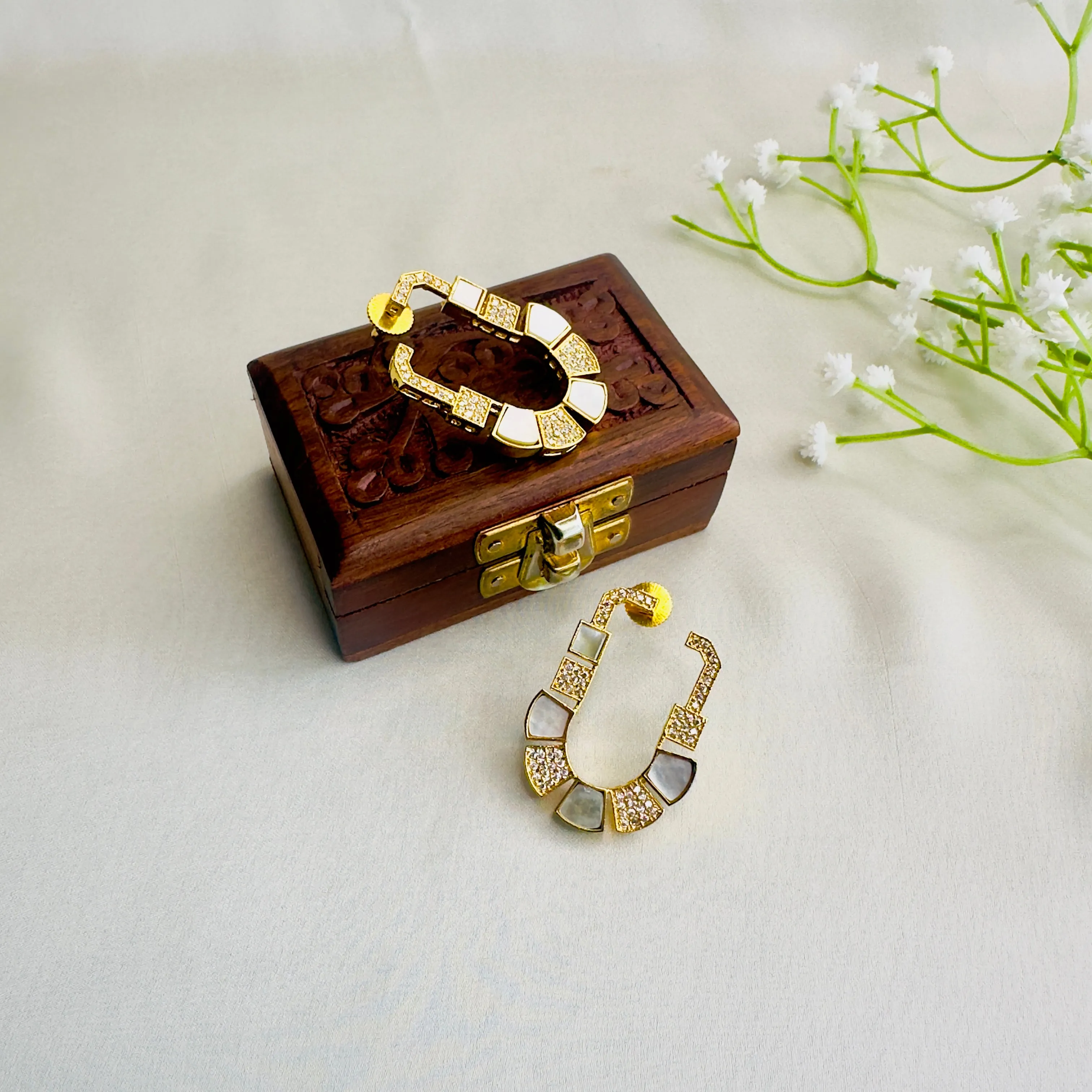 Mother of Pearl AD Stud Earrings