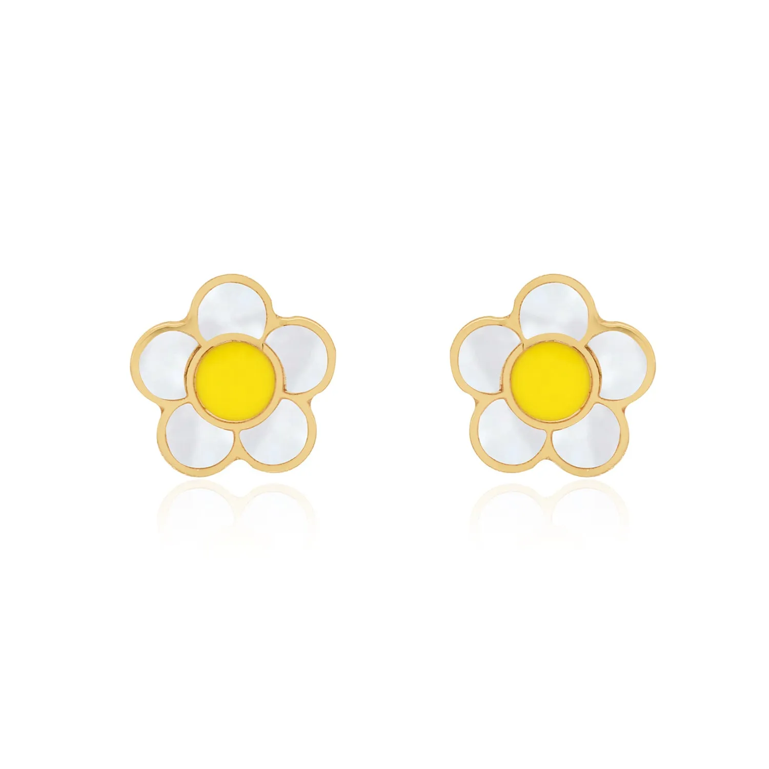Mother of Pearl Daisy Stud Earrings