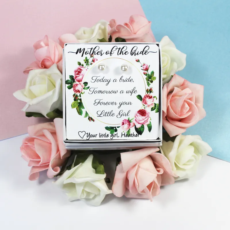 Mother of the Bride Gift - Sterling Silver and Pearl Stud Earrings