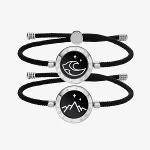 Mountain & Sea Touch Bracelets with Milan Rope (Black Black)